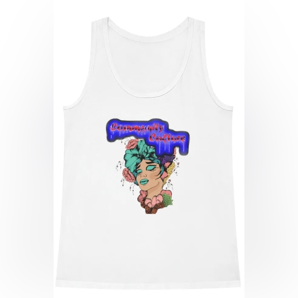 Community Culture “Dreamer” Women’s Tank Top White Graphic Shirt top